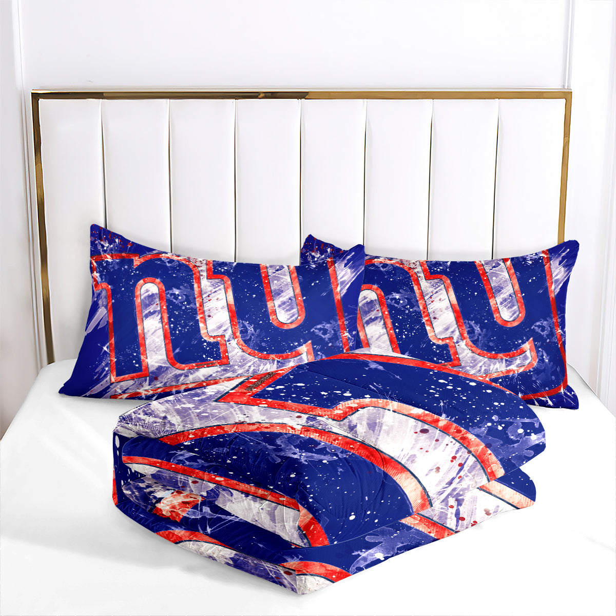 New York Giants Football Team Comforter Pillowcase Sets Blanket All Season Reversible Quilted Duvet