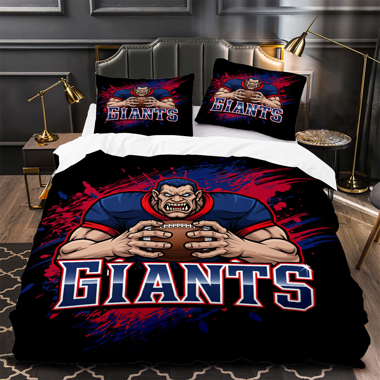 New York Giants Football Duvet Cover Quilt Case Pillowcase Bedding Set Without Filler