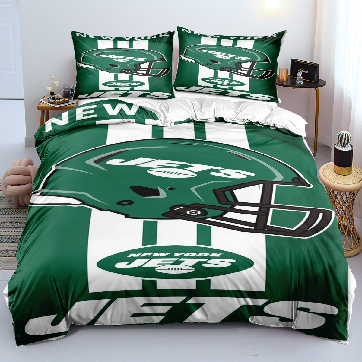 New York Jets Football League Duvet Cover Quilt Cover Pillowcase Bedding Set