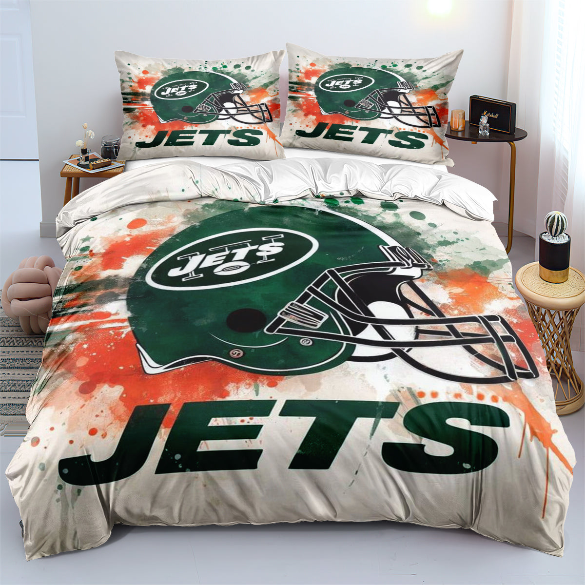 New York Jets Football League Duvet Cover Quilt Cover Pillowcase Bedding Set