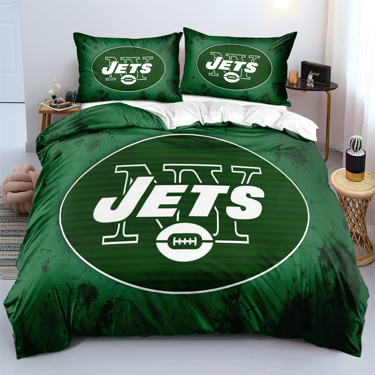 New York Jets Football League Duvet Cover Quilt Cover Pillowcase Bedding Set