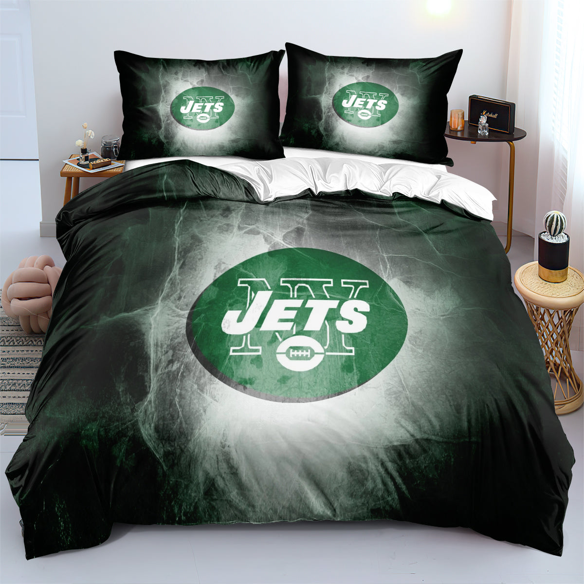 New York Jets Football League Duvet Cover Quilt Cover Pillowcase Bedding Set