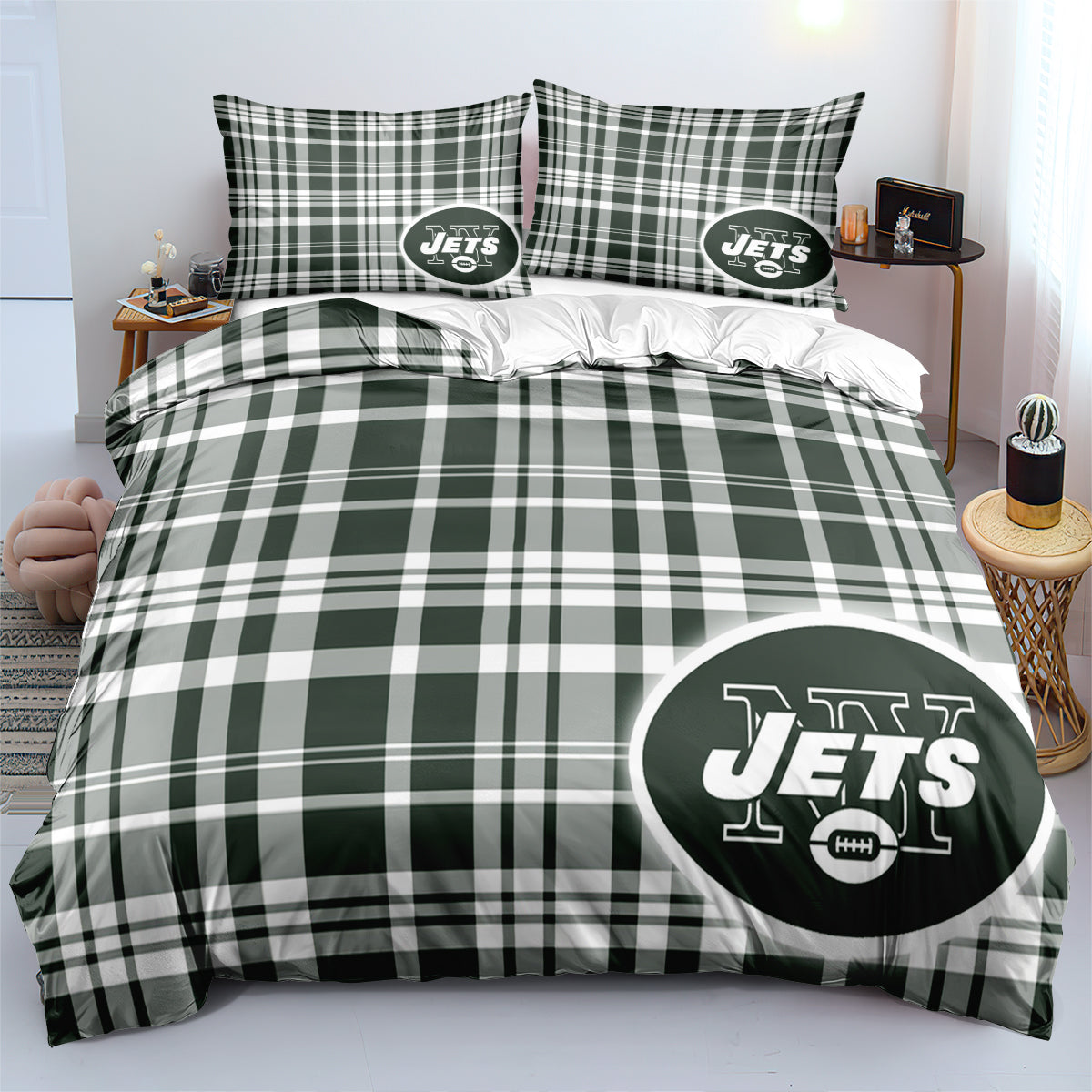 New York Jets Football League Duvet Cover Quilt Cover Pillowcase Bedding Set