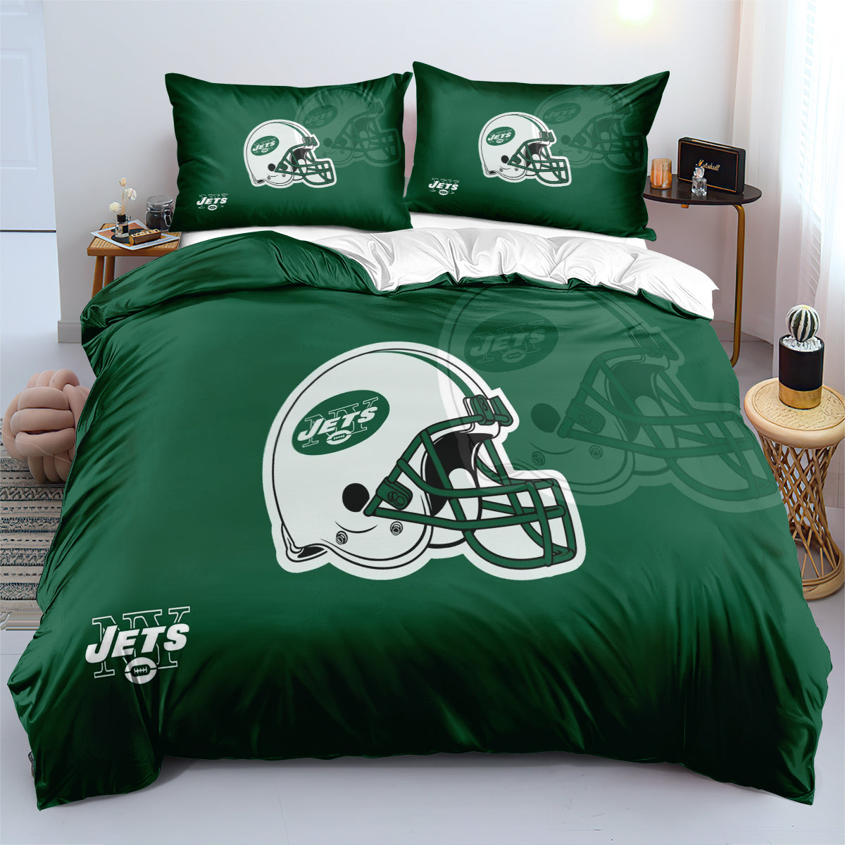 New York Jets Football League Duvet Cover Quilt Cover Pillowcase Bedding Set