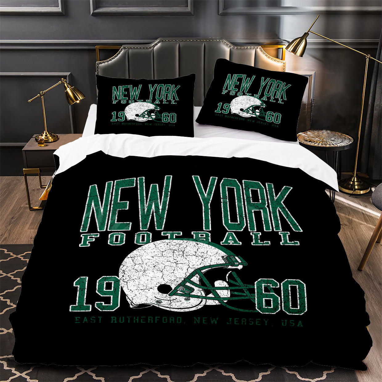 New York Jets Football Duvet Cover Quilt Case Pillowcase Bedding Set Without Filler