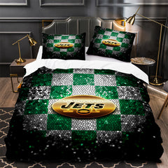 New York Jets Football Duvet Cover Quilt Case Pillowcase Bedding Set Without Filler