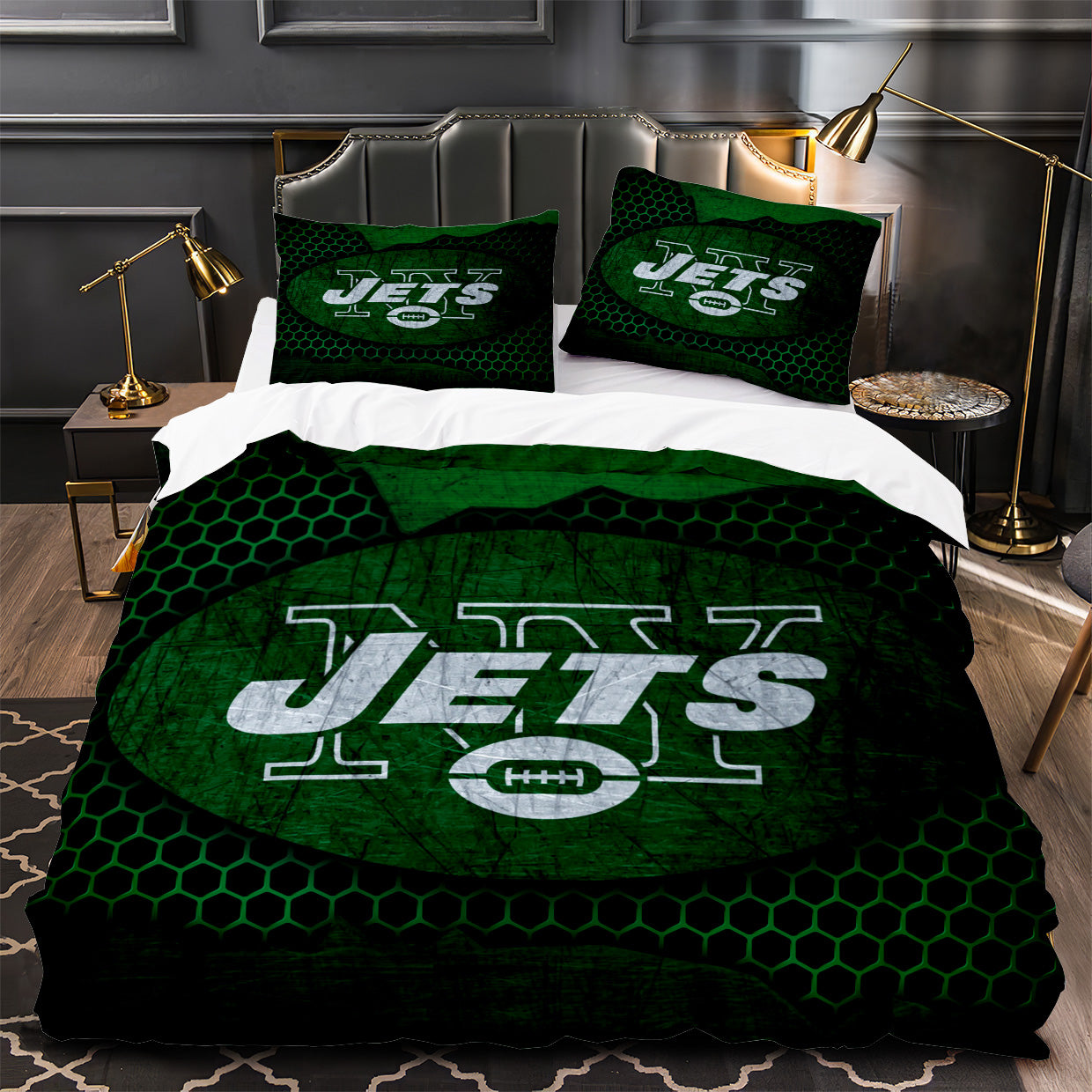 New York Jets Football Duvet Cover Quilt Case Pillowcase Bedding Set Without Filler