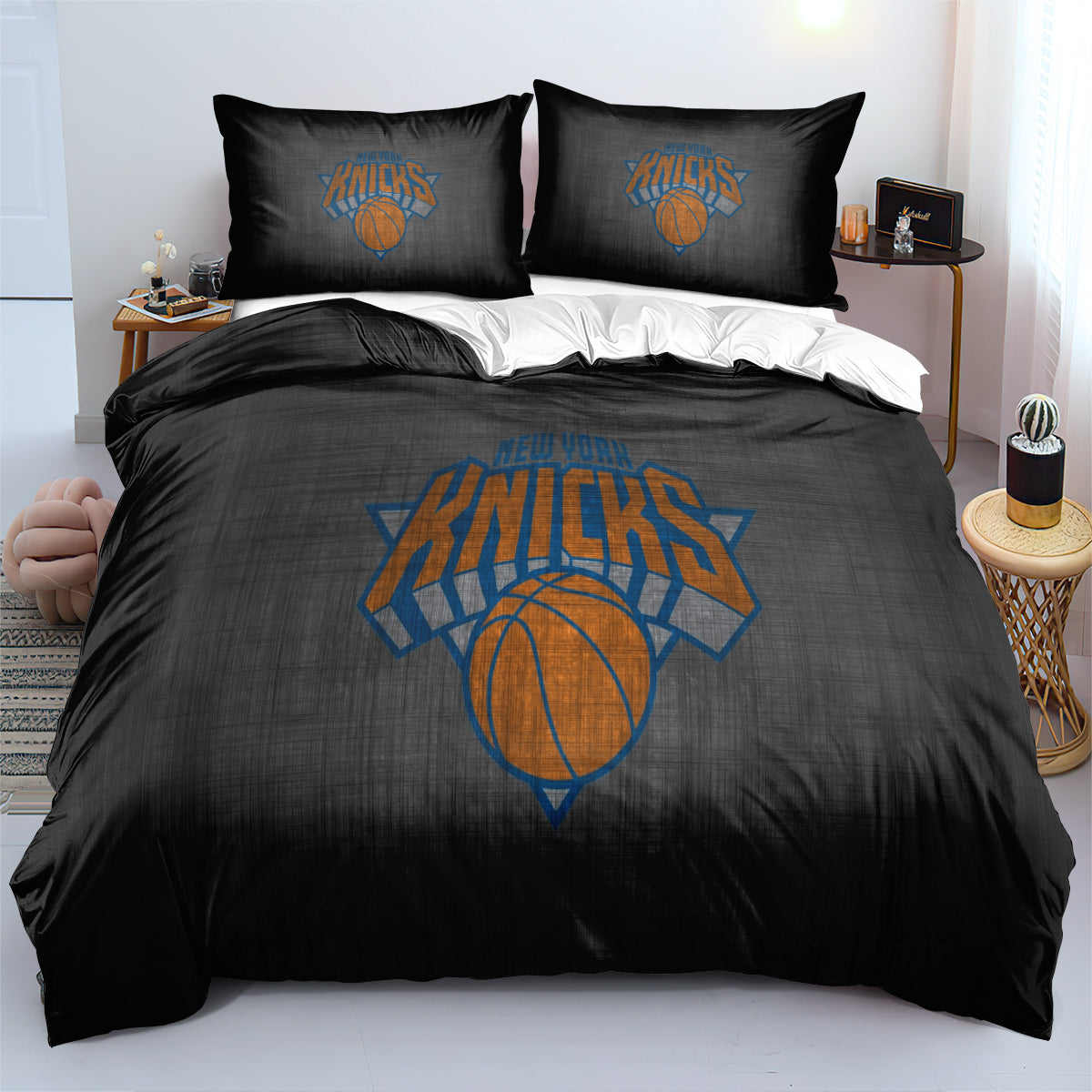 New York Basketball Knicks Bedding Set Quilt Cover Without Filler