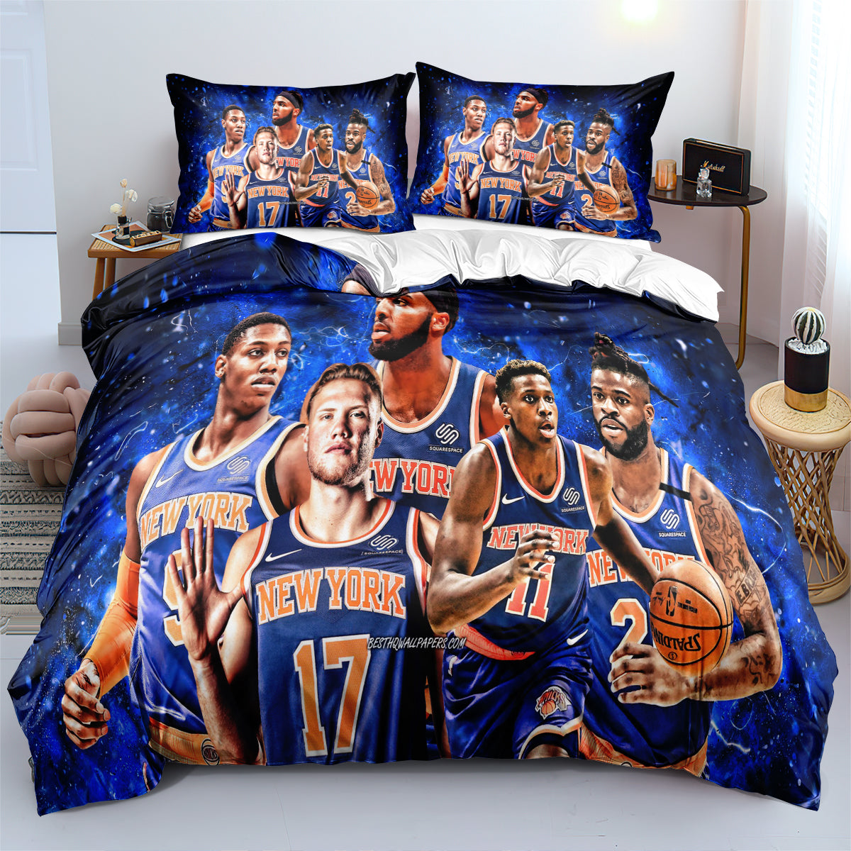 New York Basketball Knicks Bedding Set Quilt Cover Without Filler