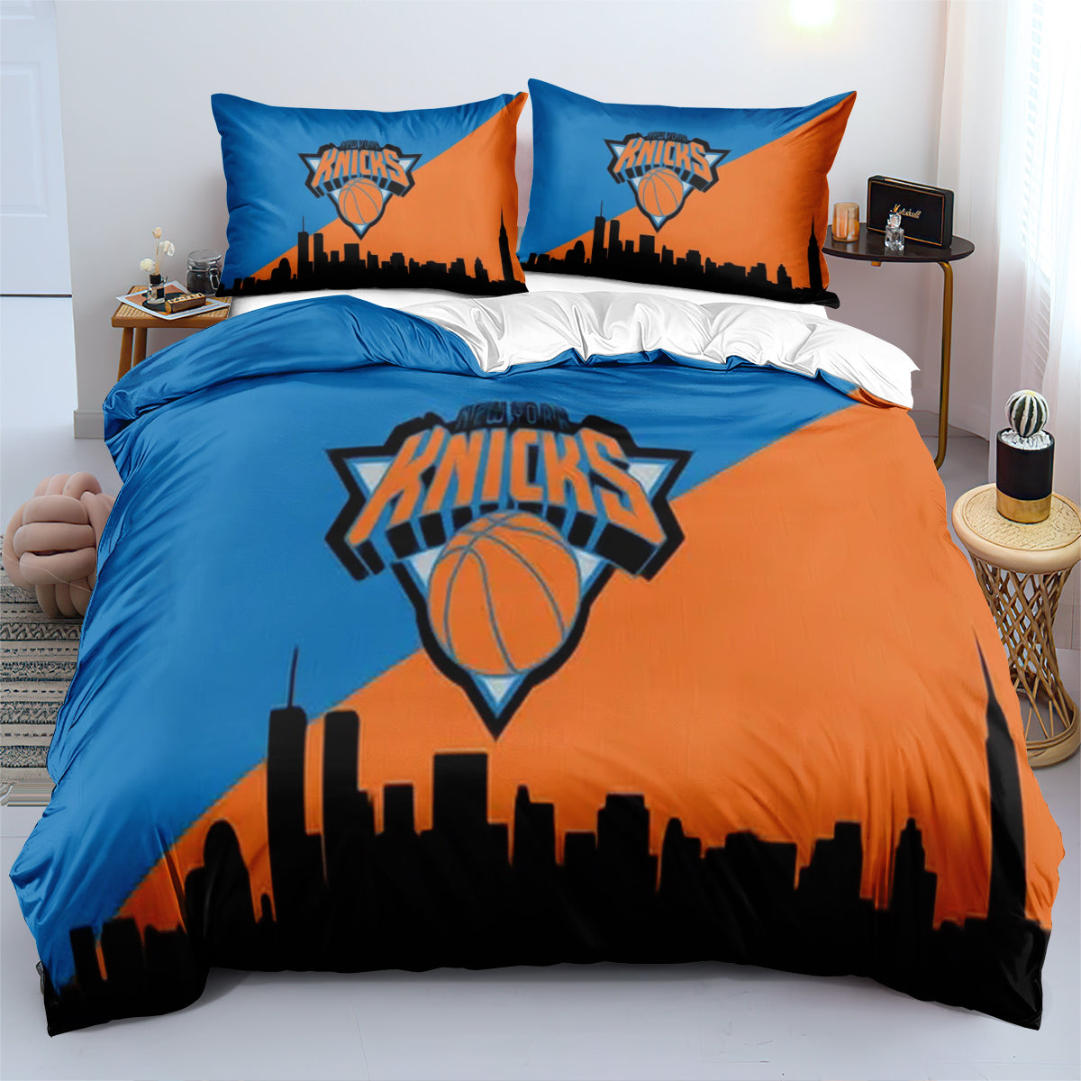 New York Basketball Knicks Bedding Set Quilt Cover Without Filler