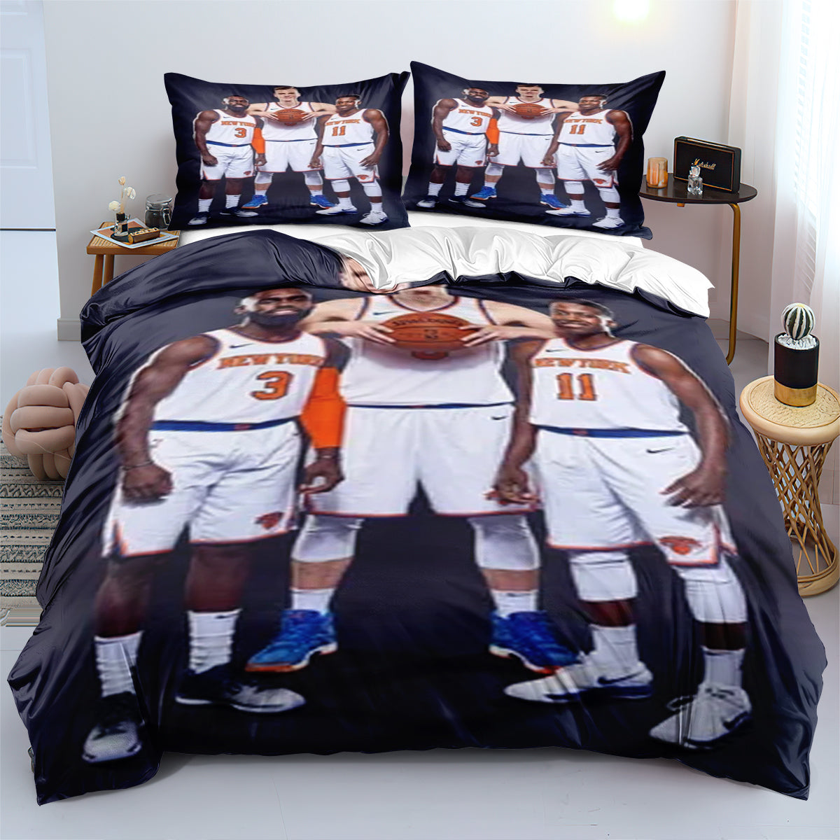 New York Basketball Knicks Bedding Set Quilt Cover Without Filler