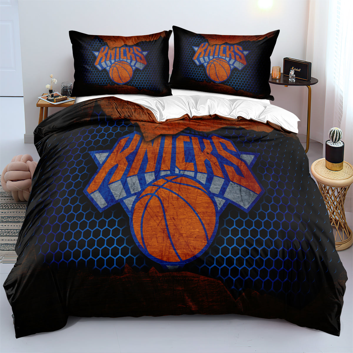 New York Basketball Knicks Bedding Set Quilt Cover Without Filler