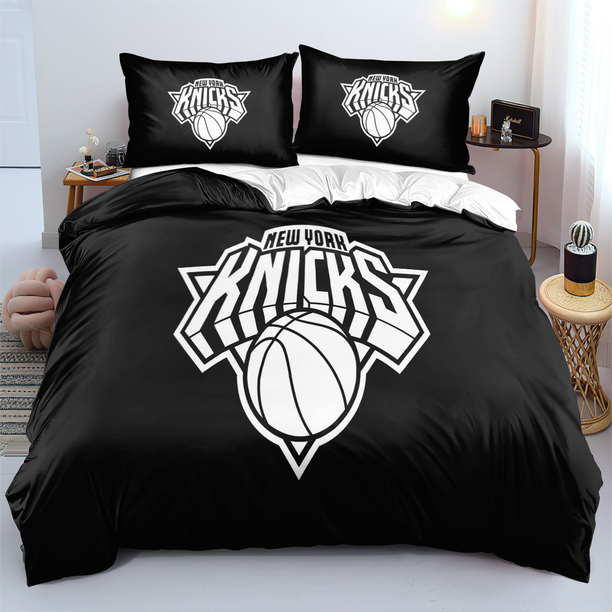 New York Basketball Knicks Bedding Set Quilt Cover Without Filler