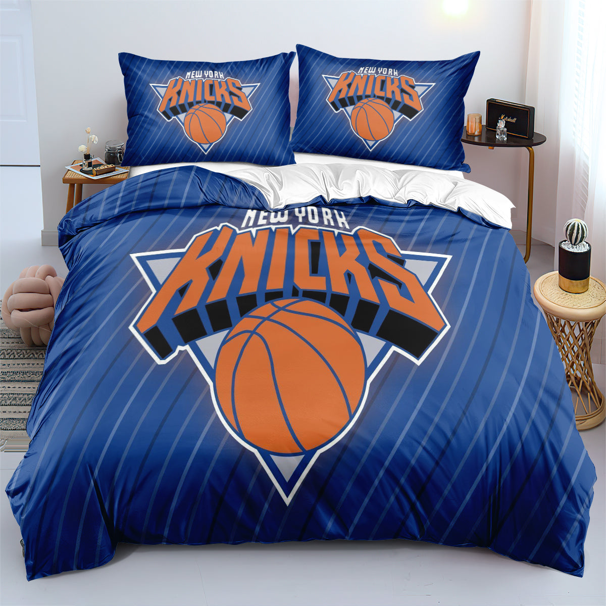 New York Basketball Knicks Bedding Set Quilt Cover Without Filler