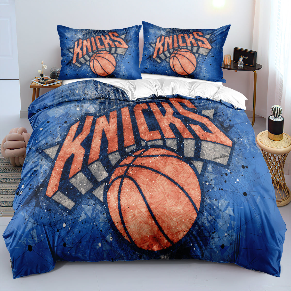 New York Basketball Knicks Bedding Set Quilt Cover Without Filler