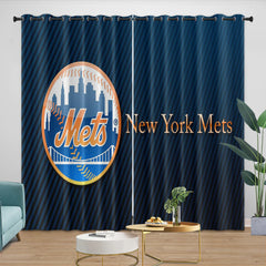 New York Mets Blackout Curtain for Living Room Bedroom Window Treatment