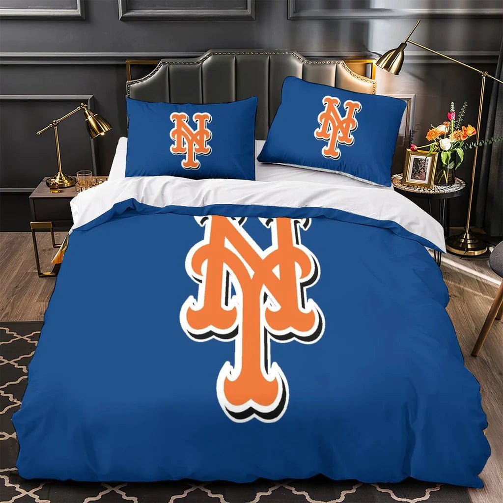New York Mets Duvet Cover Quilt Case Pillowcase Bedding Set Without Filler
