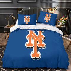 New York Mets Duvet Cover Quilt Case Pillowcase Bedding Set Without Filler