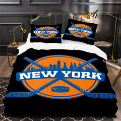 New Yorkislanders Hockey Duvet Cover Quilt Case Pillowcase Bedding Set Without Filler