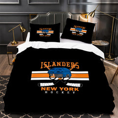 New Yorkislanders Hockey Duvet Cover Quilt Case Pillowcase Bedding Set Without Filler