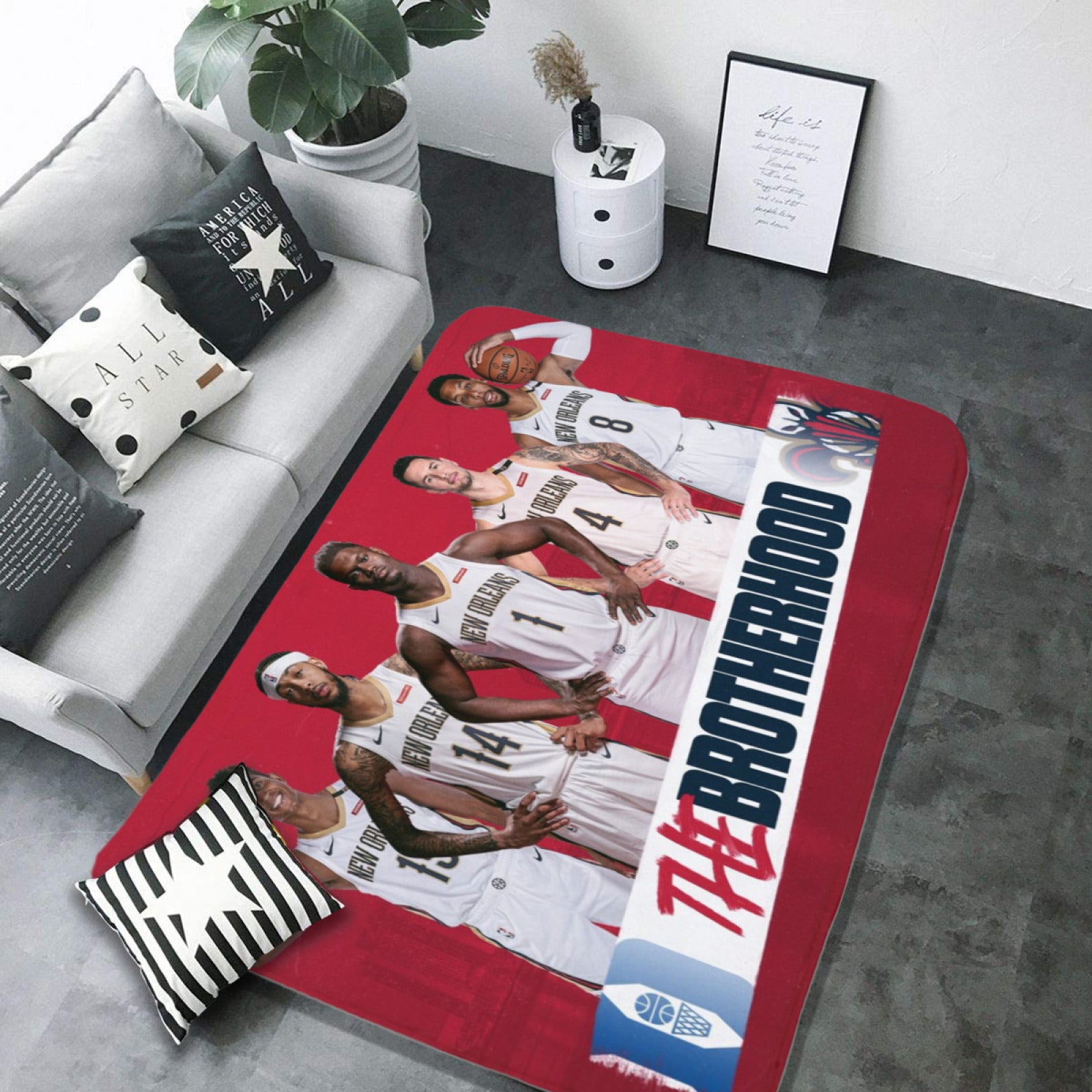 New Orleans Basketball Pelicans Carpet Living Room Bedroom Mats Kitchen Bathroom Rugs