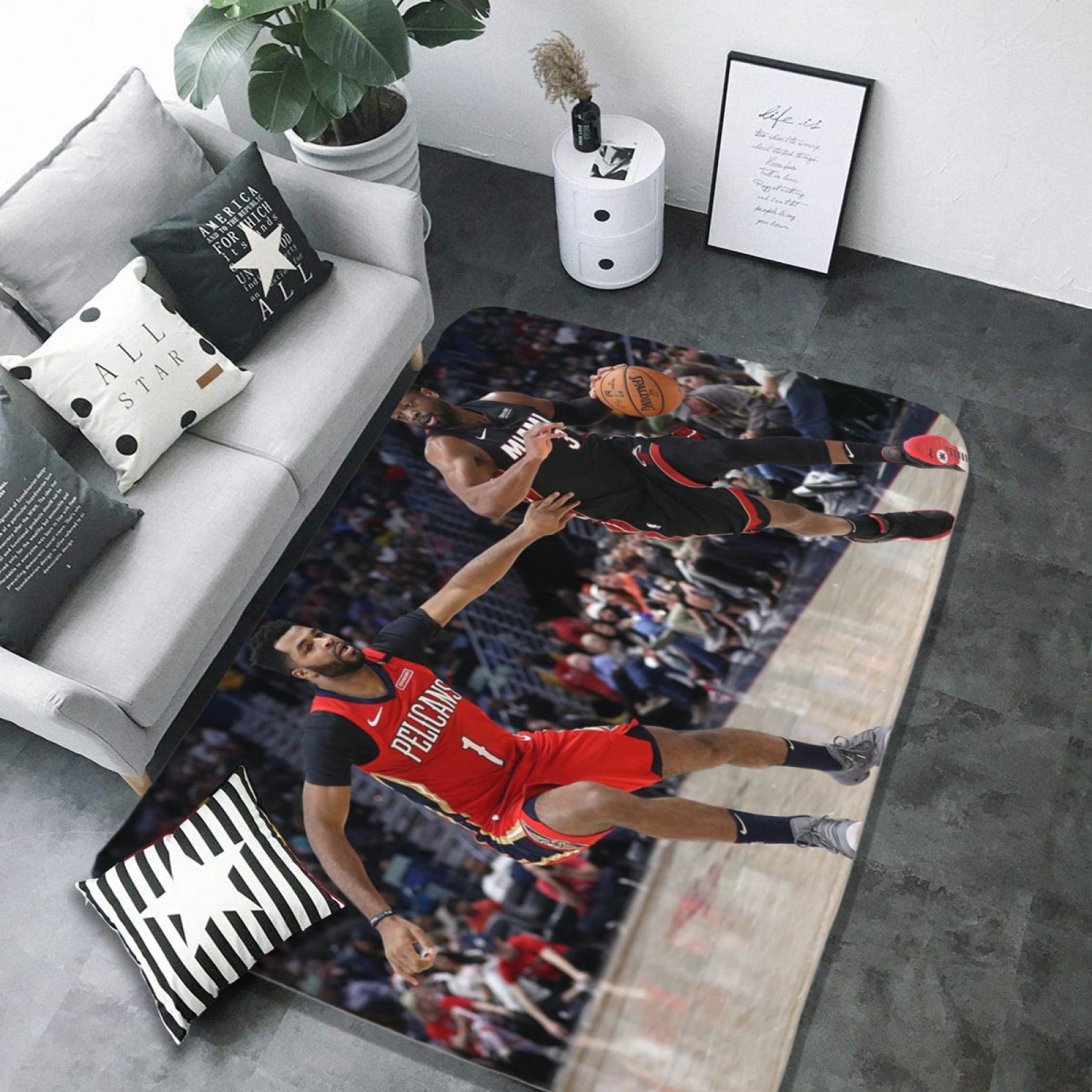 New Orleans Basketball Pelicans Carpet Living Room Bedroom Mats Kitchen Bathroom Rugs