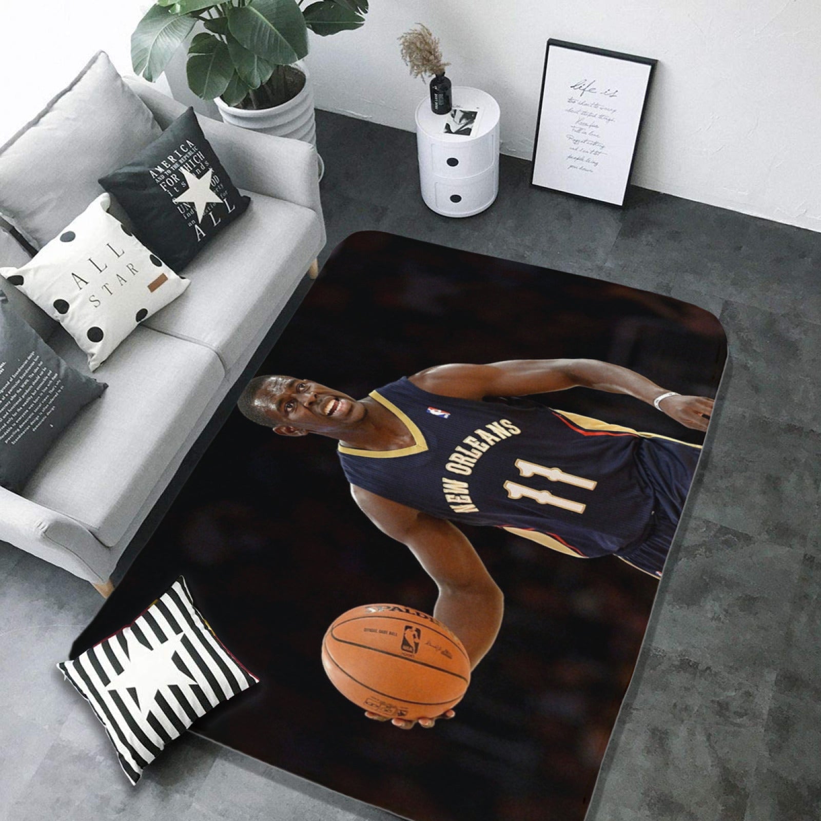 New Orleans Basketball Pelicans Carpet Living Room Bedroom Mats Kitchen Bathroom Rugs