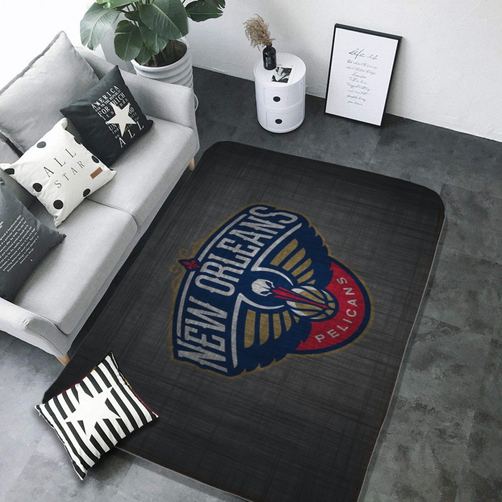 New Orleans Basketball Pelicans Carpet Living Room Bedroom Mats Kitchen Bathroom Rugs