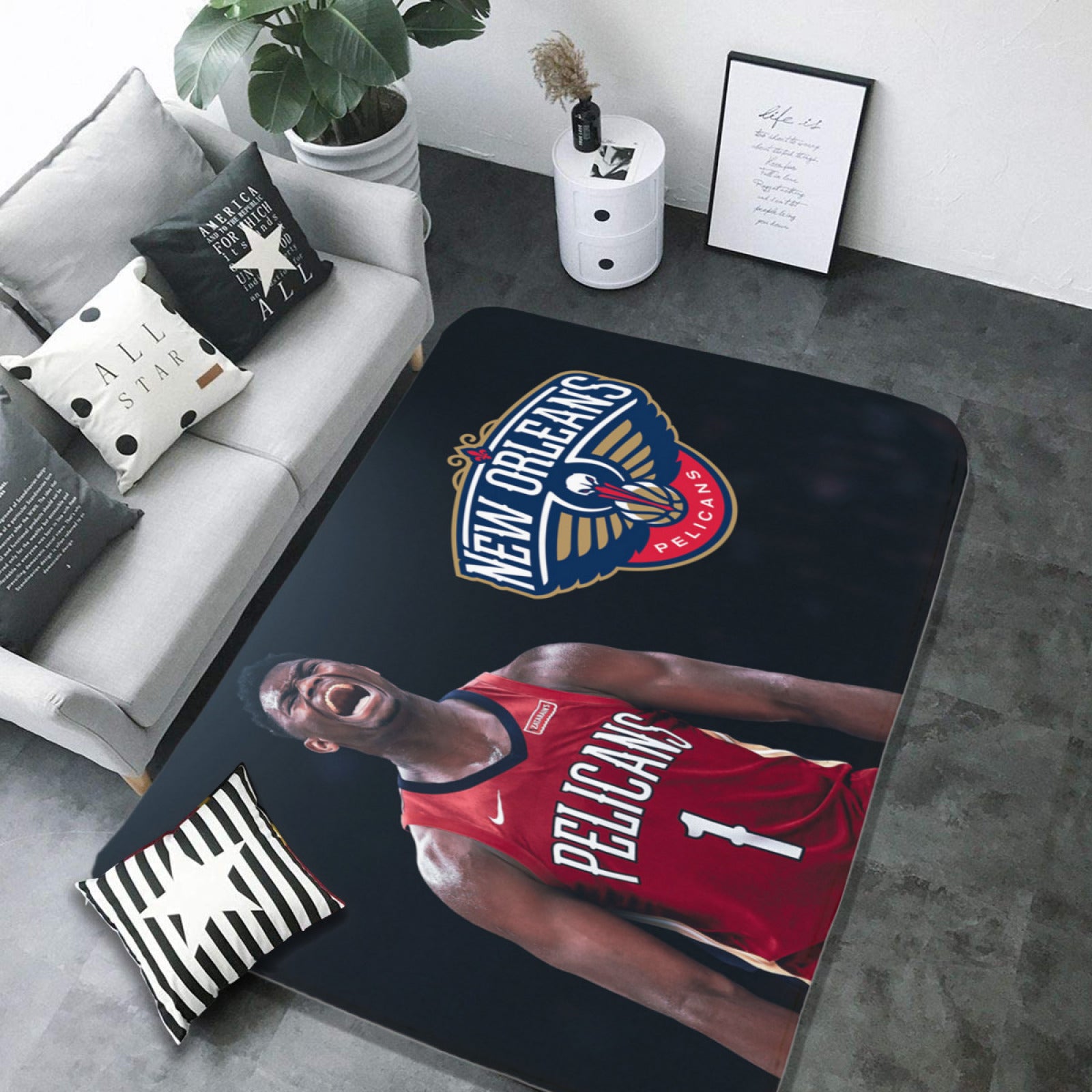 New Orleans Basketball Pelicans Carpet Living Room Bedroom Mats Kitchen Bathroom Rugs