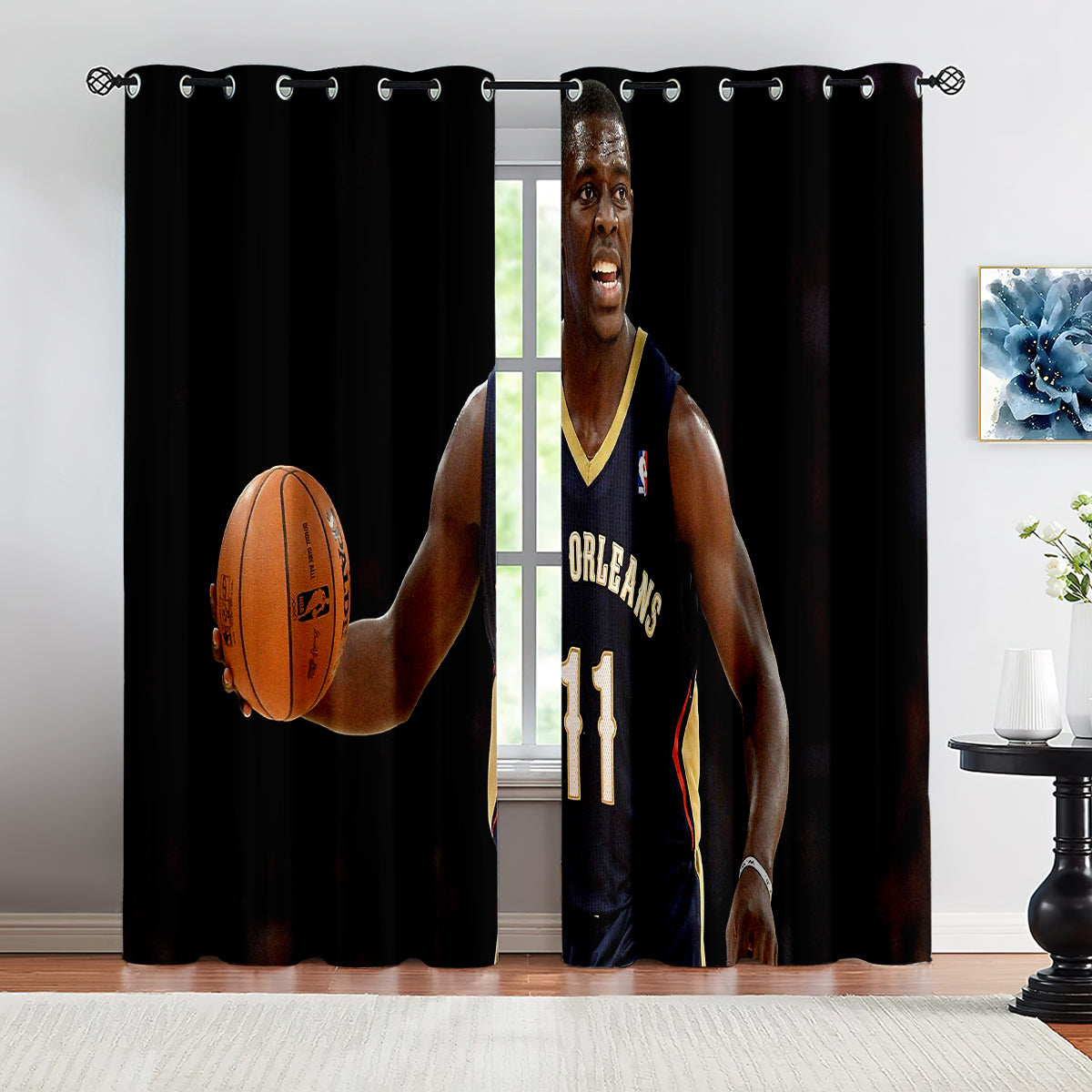 New Orleans Basketball Pelicans Blackout Curtains Drapes For Window Treatment Set