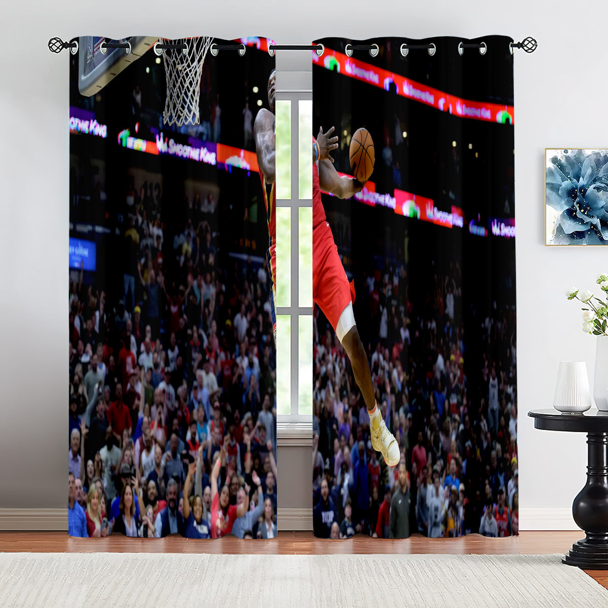 New Orleans Basketball Pelicans Blackout Curtains Drapes For Window Treatment Set