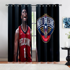 New Orleans Basketball Pelicans Blackout Curtains Drapes For Window Treatment Set