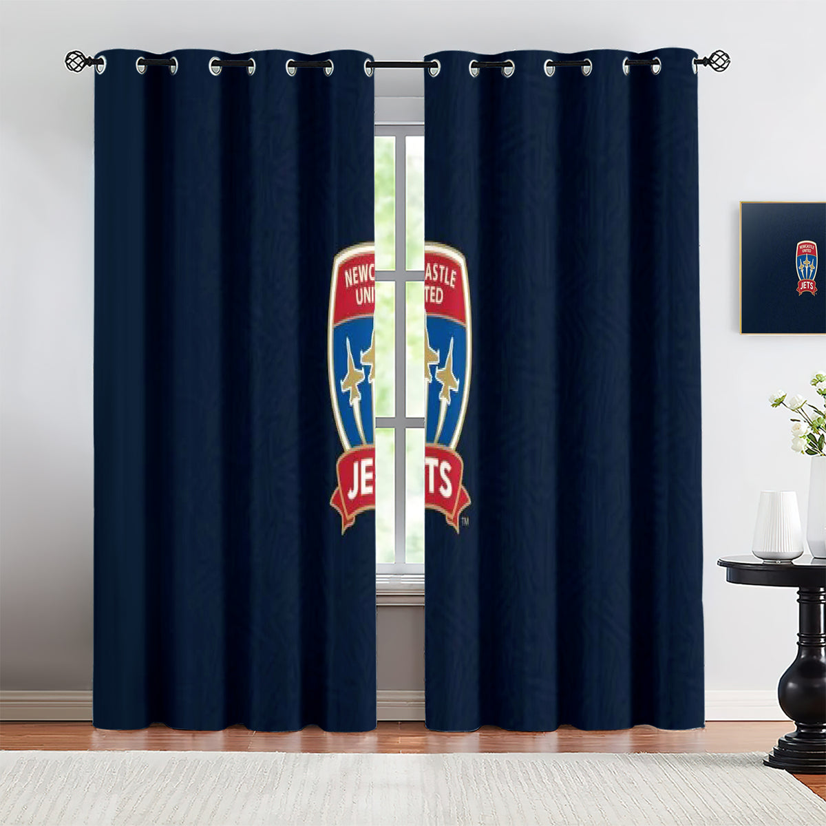 Newcastle Jets FC Soccer Blackout Curtains Drapes for Window Treatment Set