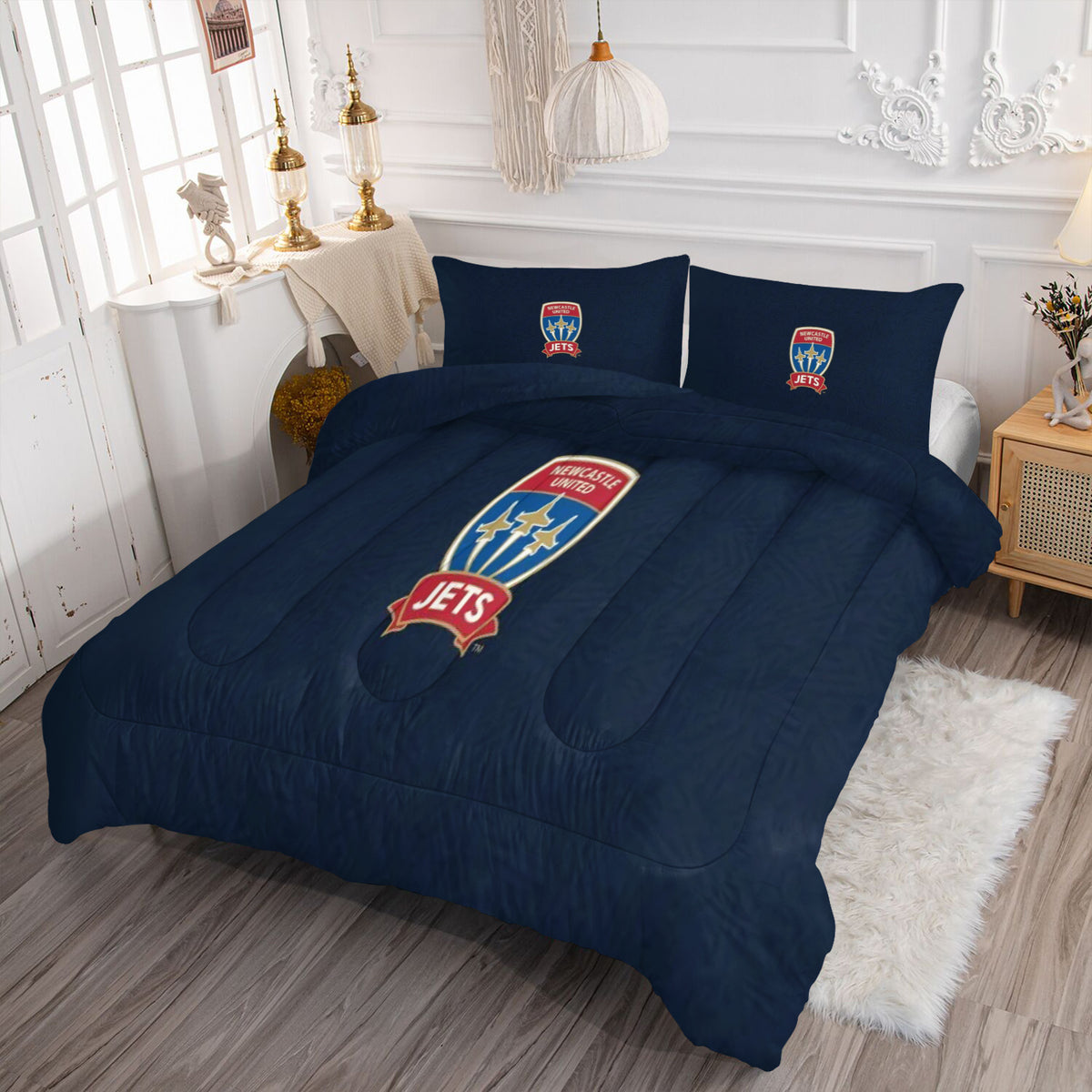 Newcastle Jets Soccer Comforter Pillowcase Sets Blanket All Season Reversible Quilted Duvet