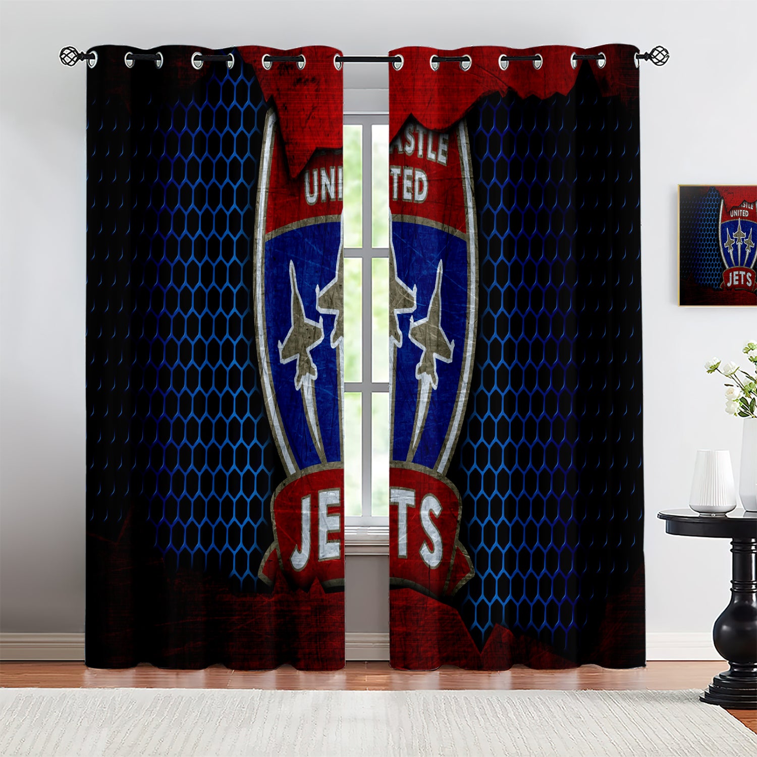 Newcastle Jets FC Soccer Blackout Curtains Drapes for Window Treatment Set