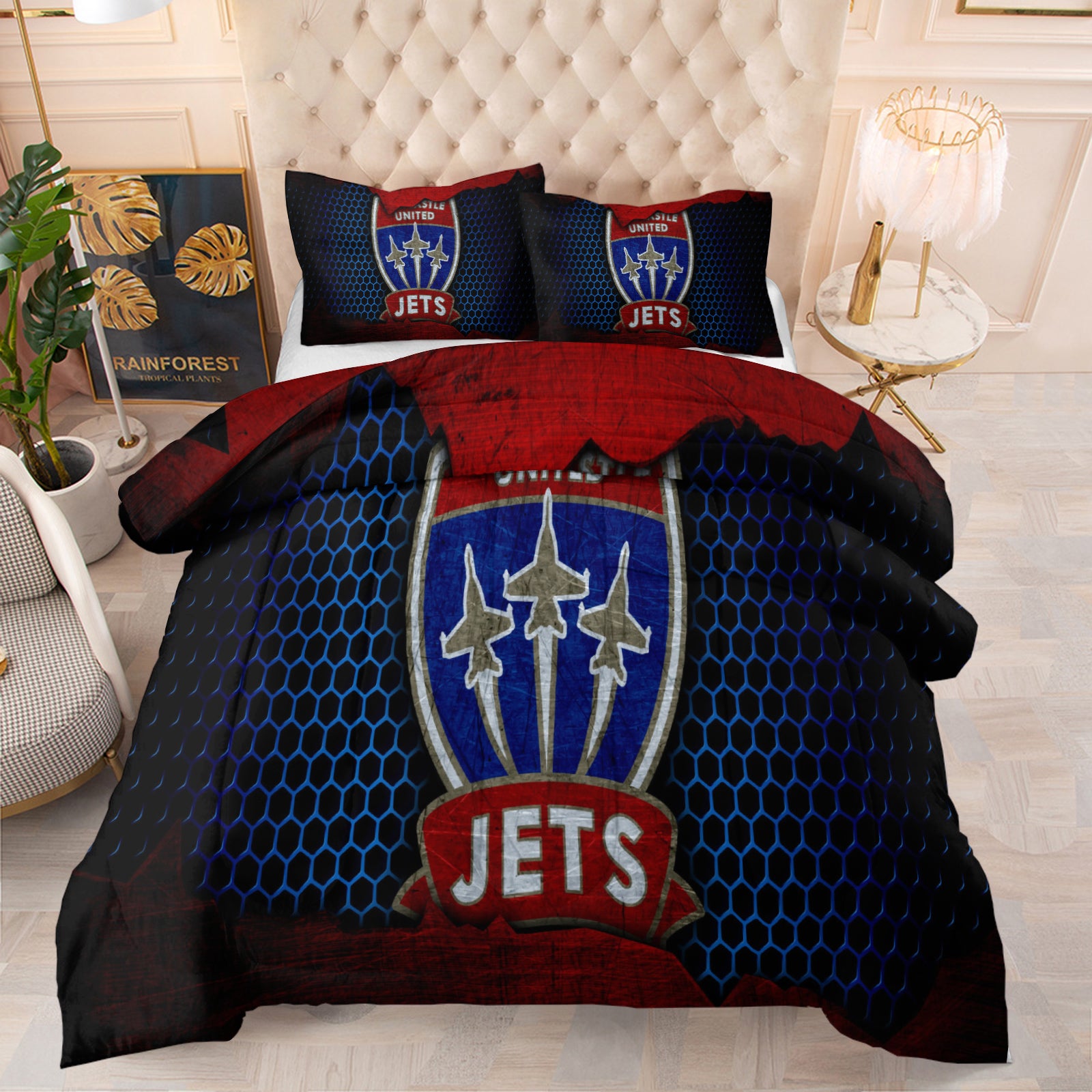 Newcastle Jets Soccer Comforter Pillowcase Sets Blanket All Season Reversible Quilted Duvet