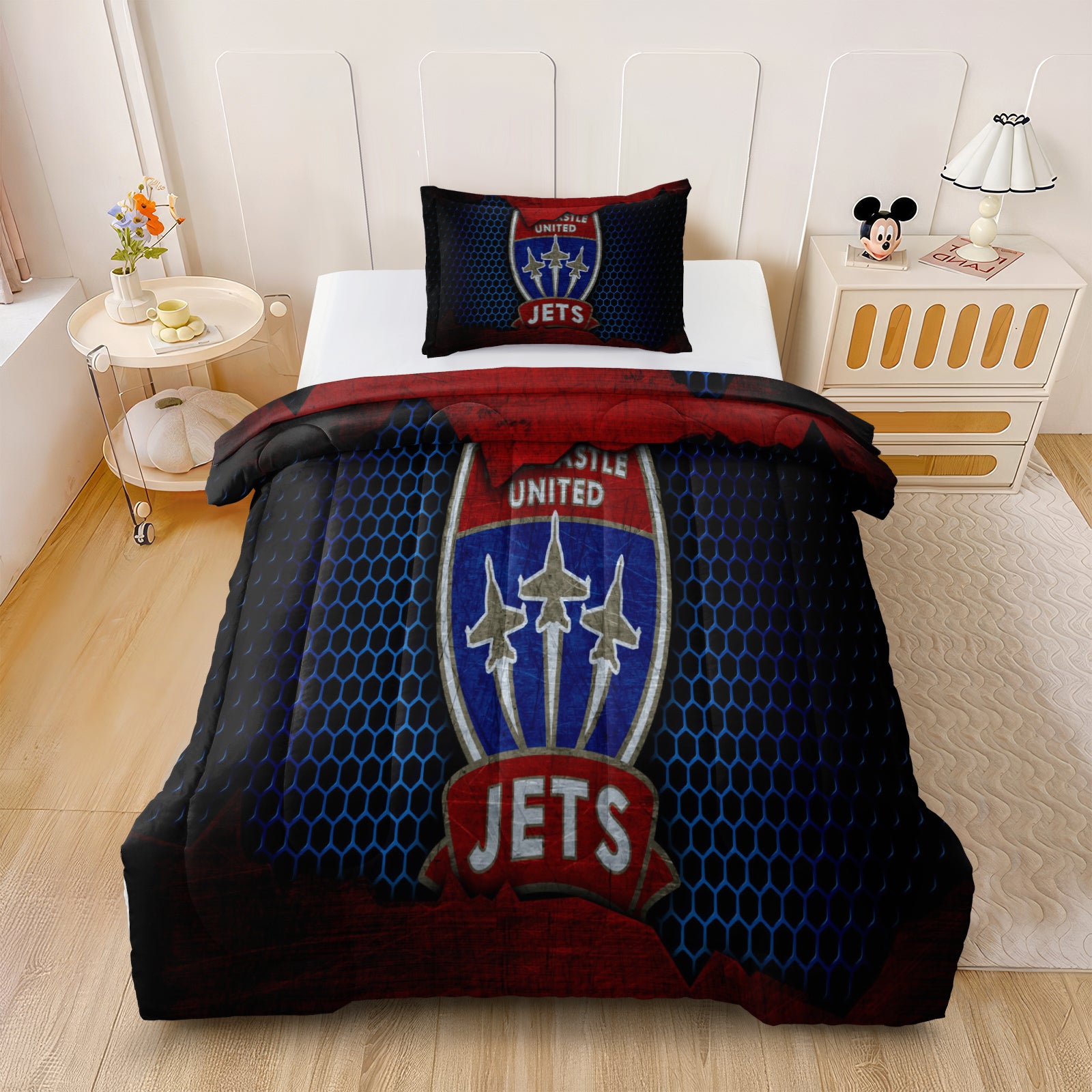 Newcastle Jets Soccer Comforter Pillowcase Sets Blanket All Season Reversible Quilted Duvet