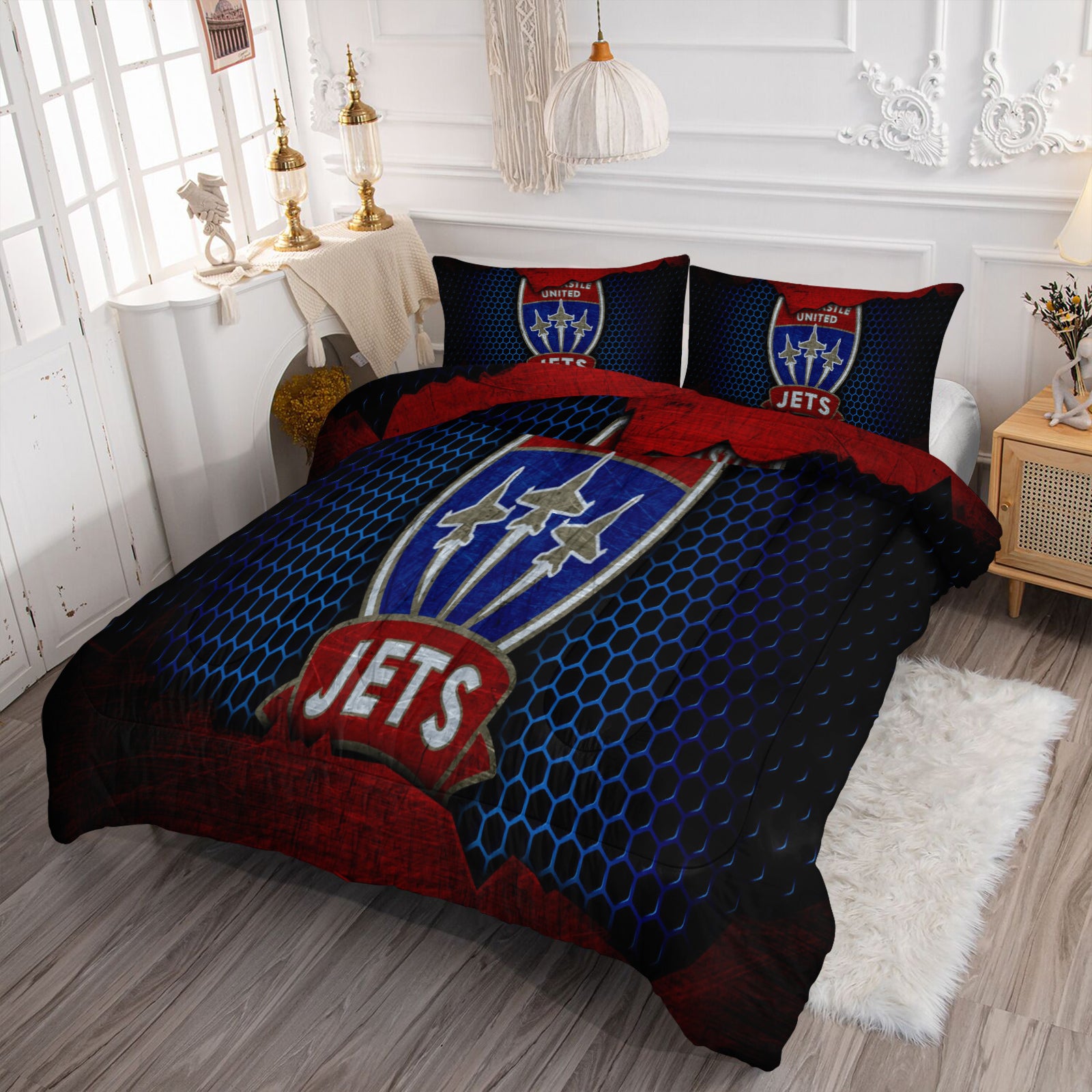 Newcastle Jets Soccer Comforter Pillowcase Sets Blanket All Season Reversible Quilted Duvet