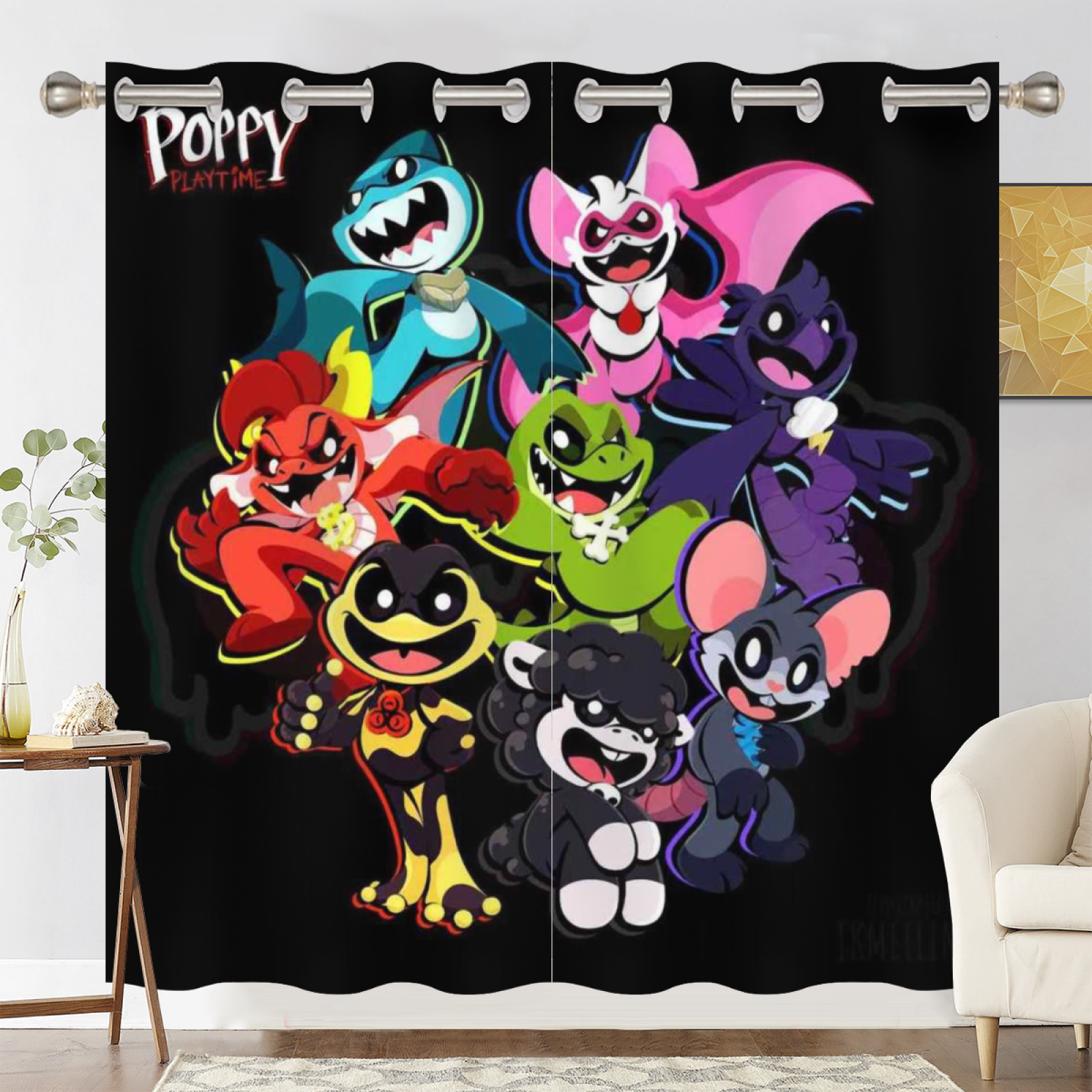 Nightmare Critters Blackout Curtains Drapes For Window Treatment Set