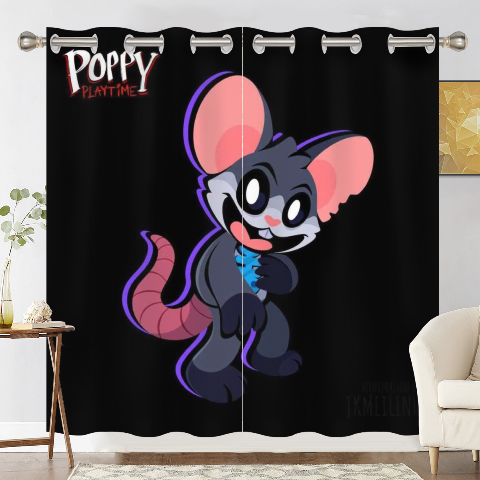 Nightmare Critters Blackout Curtains Drapes For Window Treatment Set