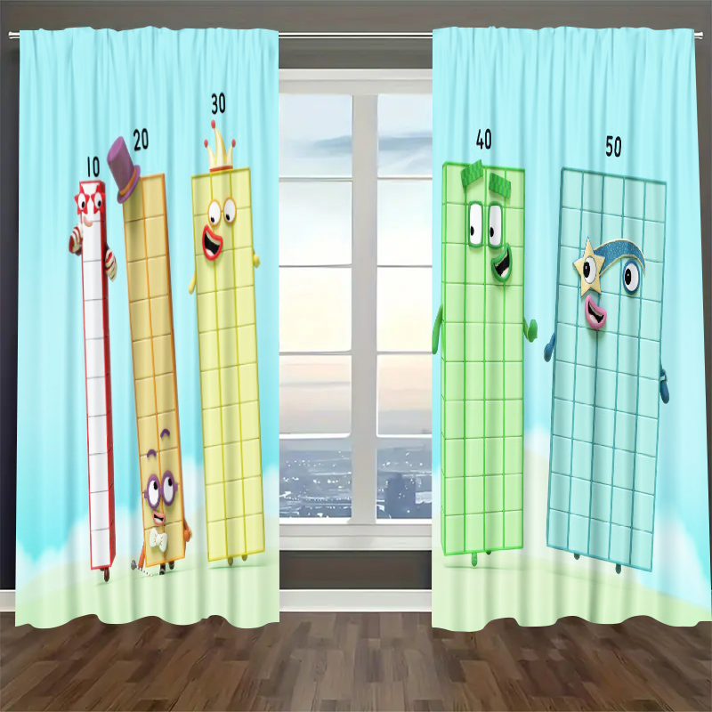 Numberblocks Blackout Curtains Drapes For Window Treatment Set