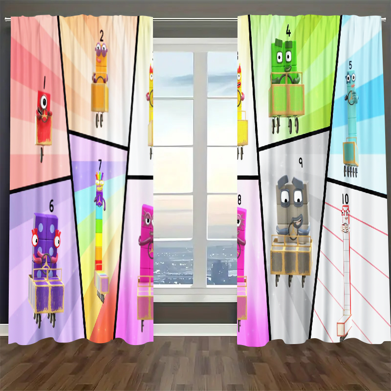 Numberblocks Blackout Curtains Drapes For Window Treatment Set