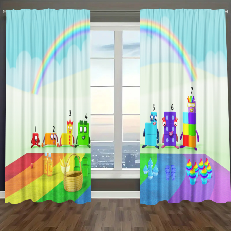 Numberblocks Blackout Curtains Drapes For Window Treatment Set