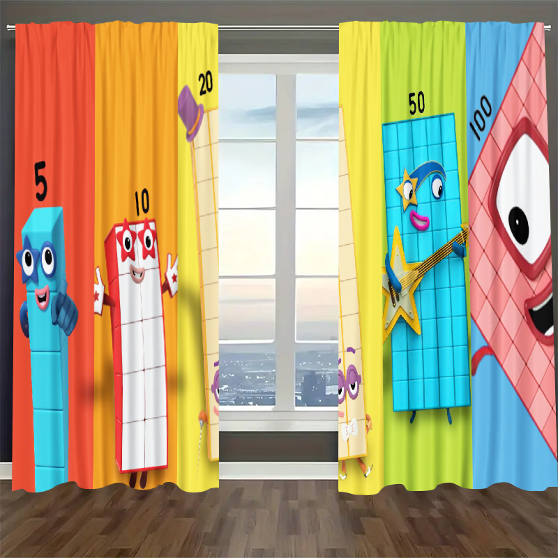 Numberblocks Blackout Curtains Drapes For Window Treatment Set