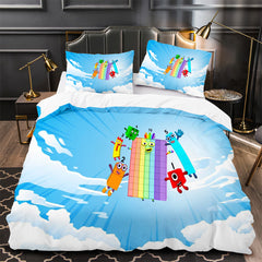 Numberblocks Duvet Cover Quilt Case Pillowcase Bedding Set Without Filler