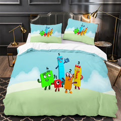 Numberblocks Duvet Cover Quilt Case Pillowcase Bedding Set Without Filler
