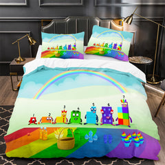 Numberblocks Duvet Cover Quilt Case Pillowcase Bedding Set Without Filler