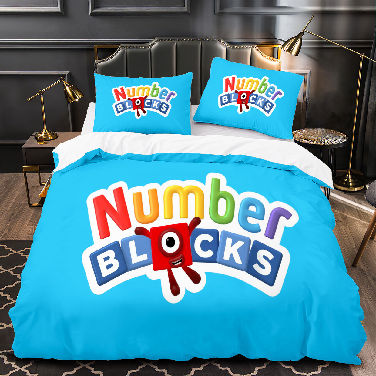 Numberblocks Duvet Cover Quilt Case Pillowcase Bedding Set Without Filler