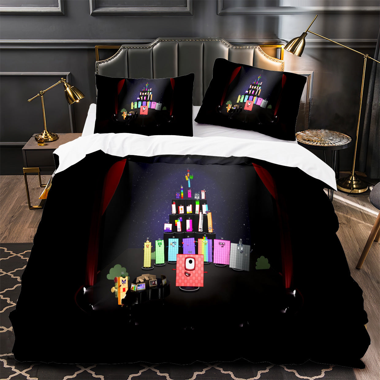 Numberblocks Duvet Cover Quilt Case Pillowcase Bedding Set Without Filler