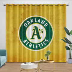 Oakland Athletics Blackout Curtain for Living Room Bedroom Window Treatment